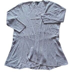 Eileen Fisher Women's Wool Lightweight Designer Open Front Draped Cardigan Large